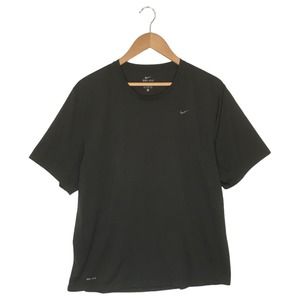 Nike Shirt Mens XL Dri Fit Logo Short Sleeve Round Neck Pullover Gray